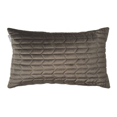 Coussin velours motif gris chaud 30x50 cm