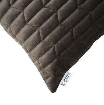 Coussin velours motif gris chaud 30x50 cm 2