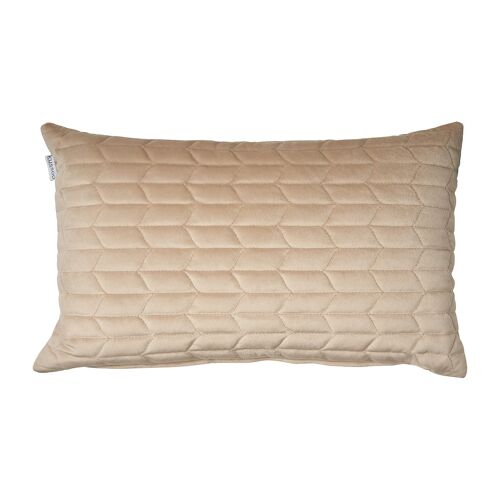 Kussen fluweel patroon beige 30x50 cm