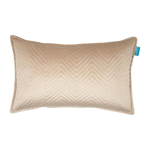 Kussen fluweel zigzag beige 30x50 cm