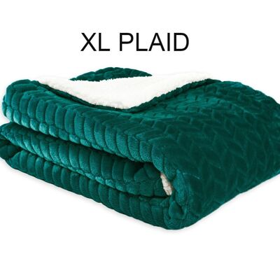 Plaid Feuille Vert foncé 180x220 cm