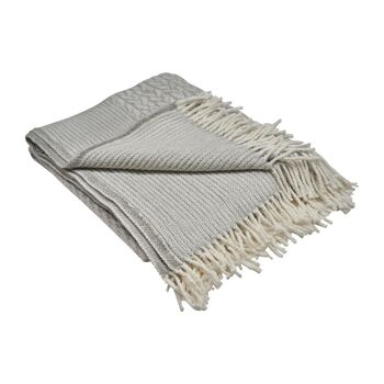 Plaid Cable gris clair 130x170 cm 1