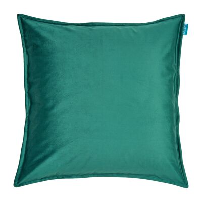 Velvet cushion uni dark green 50x50 cm