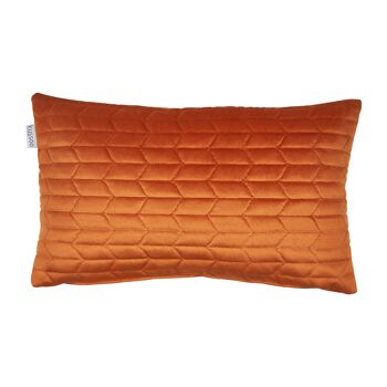 Coussin velours motif orange 30x50 cm 1