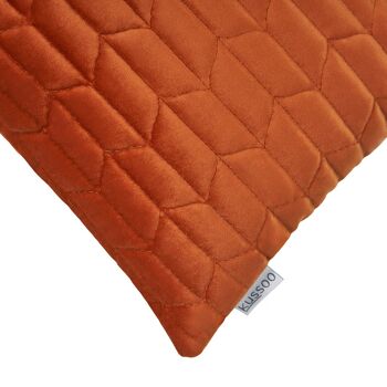 Coussin velours motif orange 30x50 cm 2