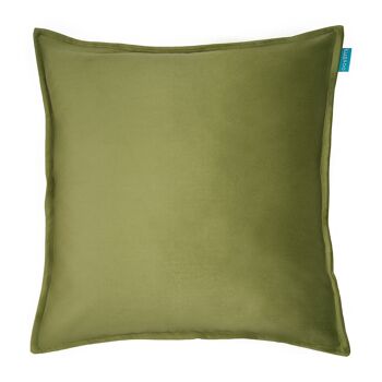 Coussin Velours Uni Vert olive 50x50 cm 1