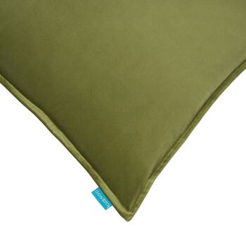 Coussin Velours Uni Vert olive 50x50 cm 2