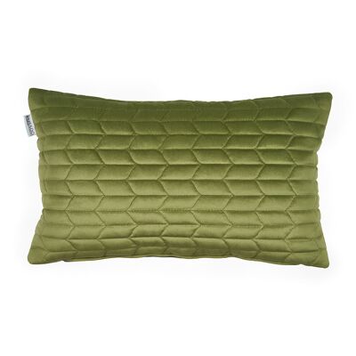 Cushion Velvet Pattern Olive Green 30x50 cm