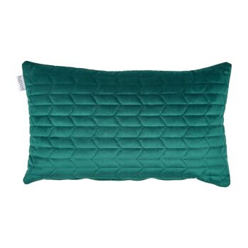 Coussin Velours Motif Vert Foncé 30x50 cm 1