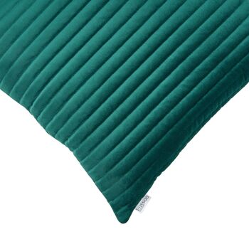 Coussin Velours Stripe Vert Foncé 50x50 cm 2