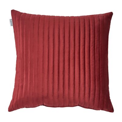 Coussin velours rayure Bordeaux rouge 50x50 cm