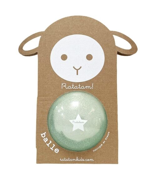 Petit ballon pailleté mouton bleu 10 cm