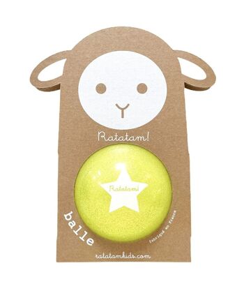 Petit ballon pailleté mouton jaune 10 cm 1