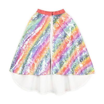 RAINBOW COSTUME CAPE WITH MULTICOLORED SEQUINS