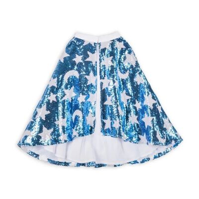 Cosmic costume cape with blue and white sequins