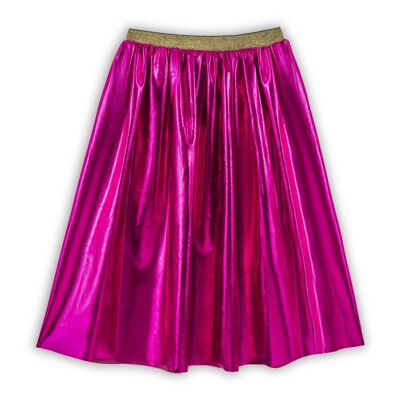Pink metallic long skirt with elastic waist