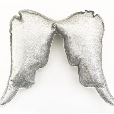 SILVER GLITTERED ANGEL WINGS ELASTIC STRAPS