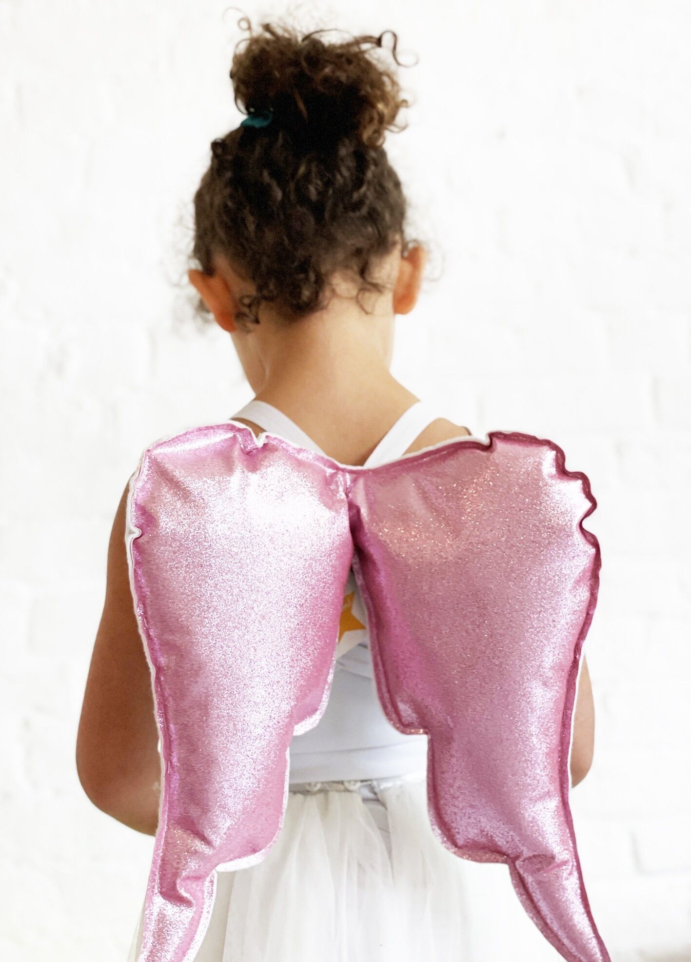 Ailes d' ange argent à paillettes bretelles élastiques