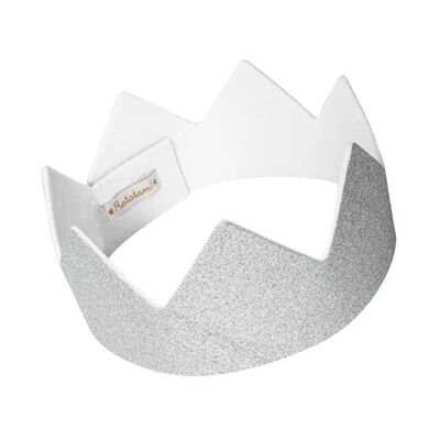 Adjustable silver glitter crown with velcro
