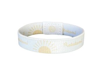 Bracelet élastique soleil levant blanc et orange 4