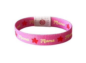 Bracelet élastique rose et rouge mama 4