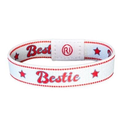 BESTIE WHITE AND RED ELASTIC BRACELET