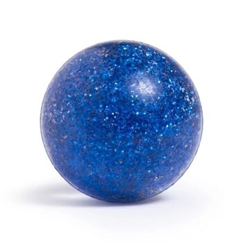 Balle rebondissante souris à paillettes bleu 43mm 3