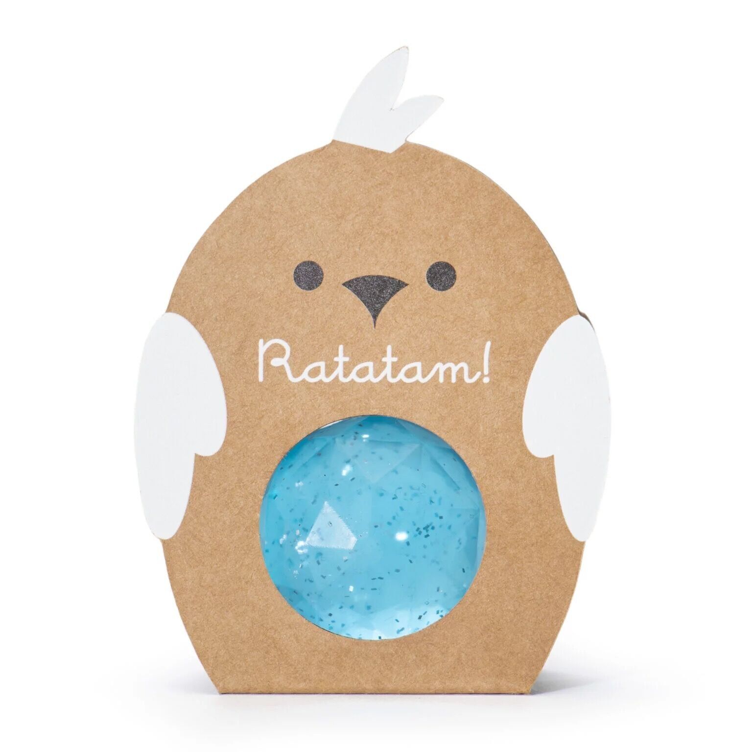 BOUNCE BALL BIRD GLITTER BLUE 42MM