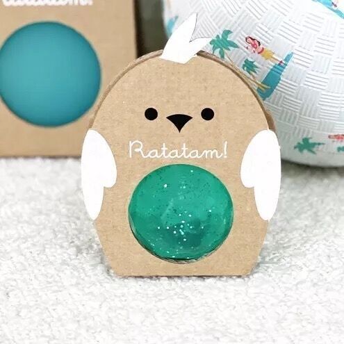 PALLA RIMBALZO GLITTER UCCELLO VERDE 42MM