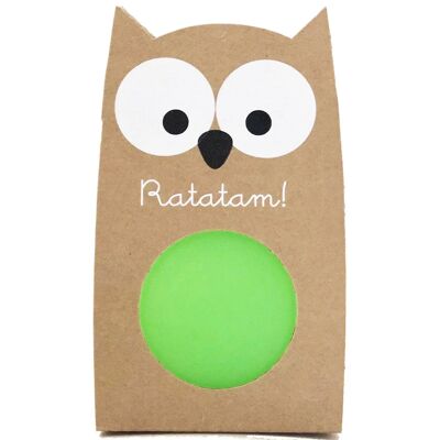 Balle rebondissante hibou vert 57mm