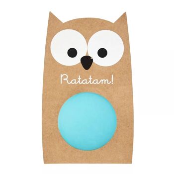 Balle rebondissante hibou bleu 57mm 1