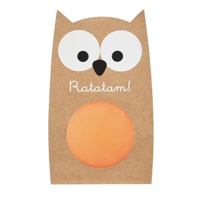 Balle rebondissante hibou orange 57mm