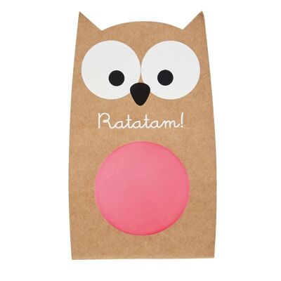 Pink owl bouncing ball 57mm