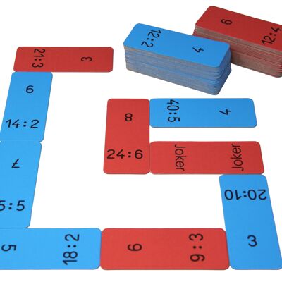 Divisione del domino nell'intervallo di 100 numeri | condividi dividi impara la matematica Wissner