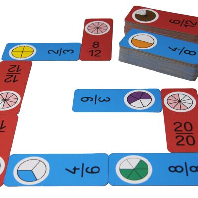 Frazioni Domino | Impara la matematica Frazioni Scuola Wissner 100% cartone riciclato