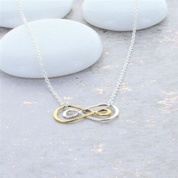 Collier Double Anneau Infini - Chaîne 16" 2