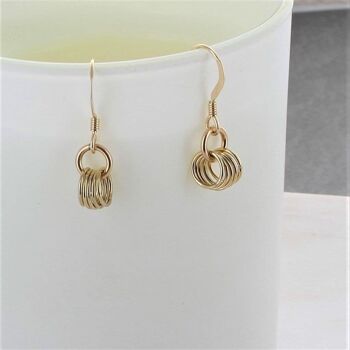 Boucles d'Oreilles Cinq Anneaux Or 2