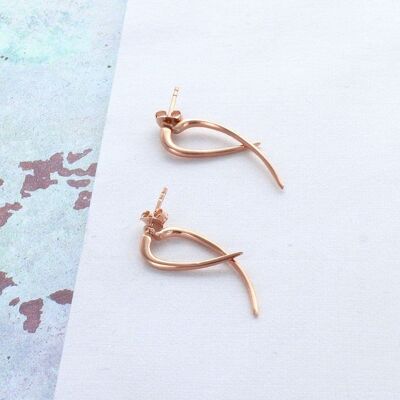 Rose Gold Double Sided Thorn Earrings