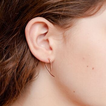Boucles d'oreilles épine double face en or rose 3