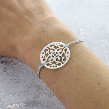 Bracelet Disque Nacre - Argent 5