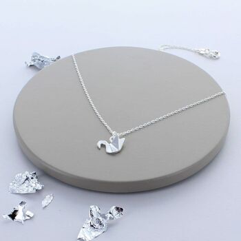 Collier Cygne Origami Argent 2