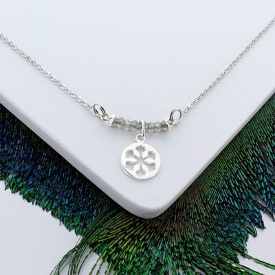 Precious Snowflake Charm Necklace - Opal