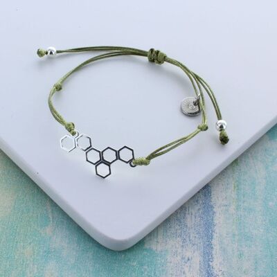 Honeycomb Friendship Bracelet - Silver