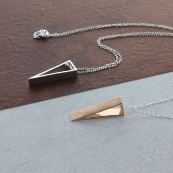 Collier Triangle Charme - 16" Argent 4