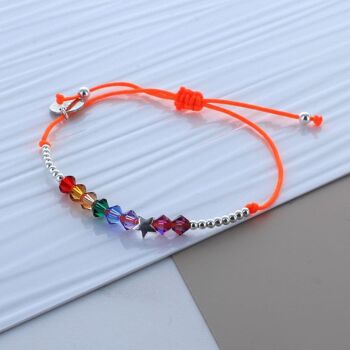 Bracelet d'amitié étoile arc-en-ciel pour enfants 1