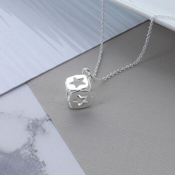 Collier Silver Star Cube - 16" 2