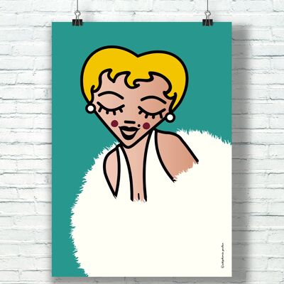 POSTER "Stella" (30 cm x 40 cm) / Omaggio grafico a Marilyn Monroe dell'illustratrice ©️Stéphanie Gerlier
