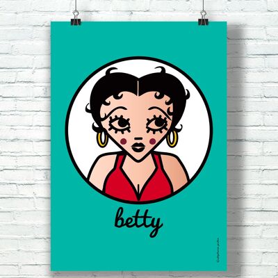 AFFICHE "Betty" (30 cm x 40 cm) / Hommage Graphique à Betty Boop par l'illustratrice ©️Stéphanie Gerlier