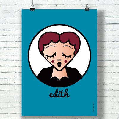 POSTER "Edith" (30 cm x 40 cm) / Graphic tribute to Edith Piaf by the illustrator ©️Stéphanie Gerlier