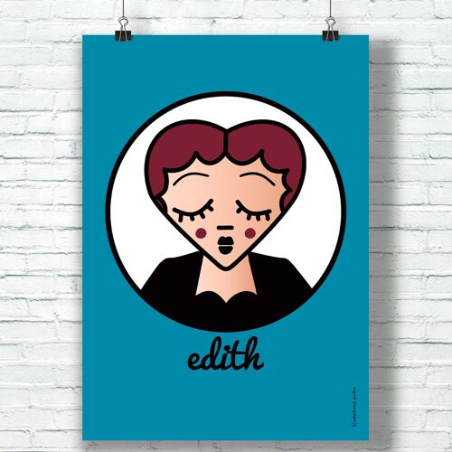 AFFICHE "Edith" (21 cm x 29,7 cm) / Hommage Graphique à Edith Piaf par l'illustratrice ©️Stéphanie Gerlier